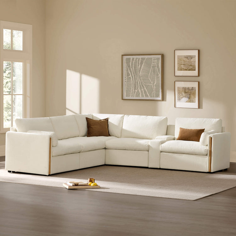 Jonathan Modern Cozy Chenille 5-seat Modular Sofa with Hidden Storage
