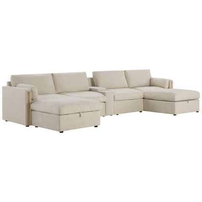 Jonathan Modern Cozy Chenille 6-seat Modular Sofa with Hidden Storage