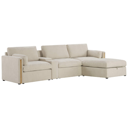Jonathan Modern Cozy Chenille 4-seat Modular Sofa with Hidden Storage