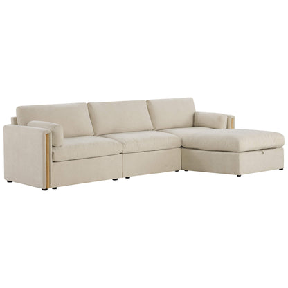 Jonathan Modern Cozy Chenille 4-seat Modular Sofa with Hidden Storage