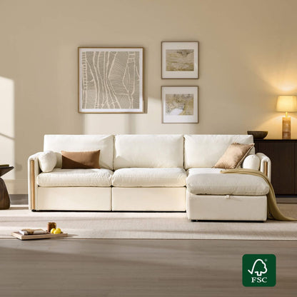 Jonathan Modern Cozy Chenille 4-seat Modular Sofa with Hidden Storage