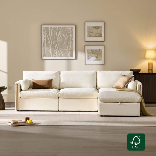 Jonathan Modern Cozy Chenille 4-seat Modular Sofa with Hidden Storage