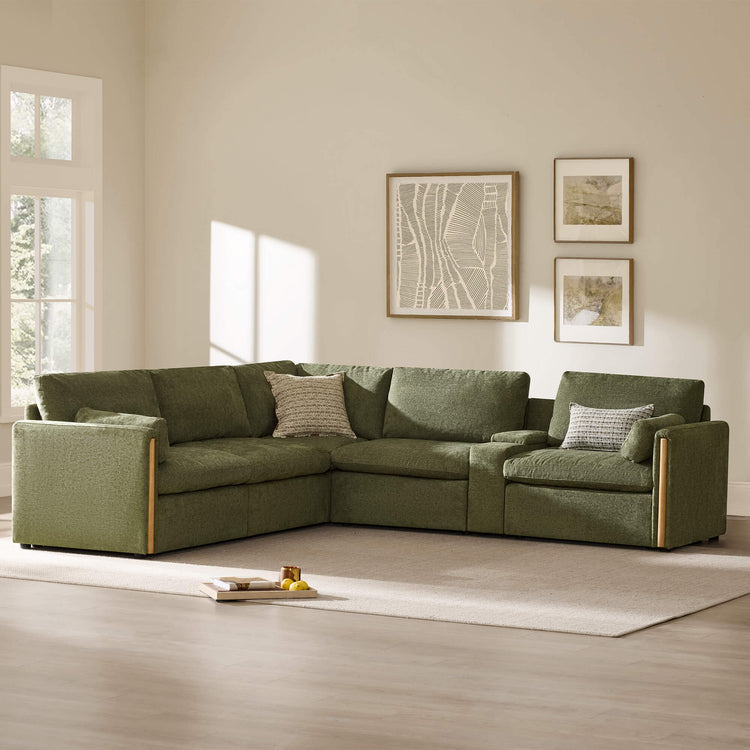 Jonathan Modern Cozy Chenille 5-seat Modular Sofa with Hidden Storage