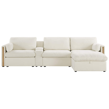 Jonathan Modern Cozy Chenille 4-seat Modular Sofa with Hidden Storage