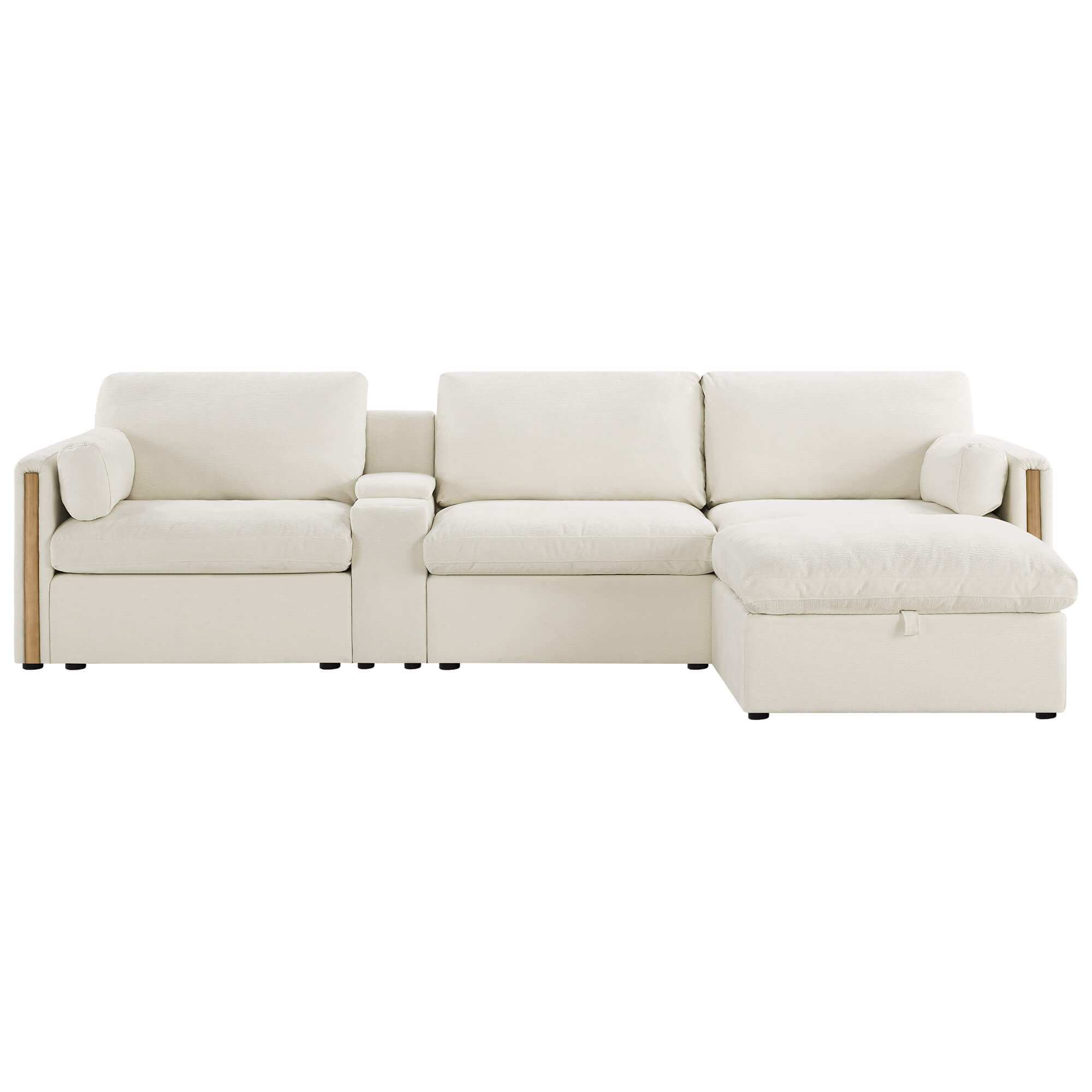 Jonathan Modern Cozy Chenille 4-seat Modular Sofa with Hidden Storage