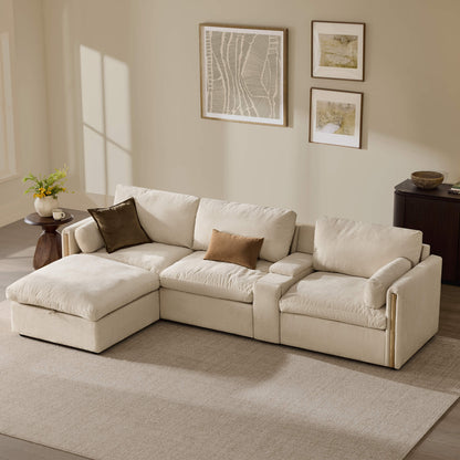 Jonathan Modern Cozy Chenille 4-seat Modular Sofa with Hidden Storage