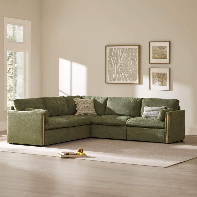 Jonathan Modern Cozy Chenille 5-seat Modular Sofa with Hidden Storage