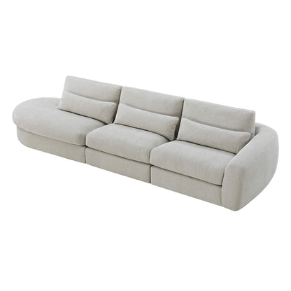 Joyce Curved Plush 3-Seater Extended Chaise Sectional Couch