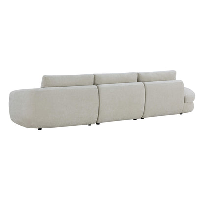Joyce Curved Plush 3-Seater Extended Chaise Sectional Couch