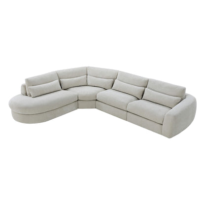 Joyce Curved Plush 4-Seater Extended Chaise Sectional Couch