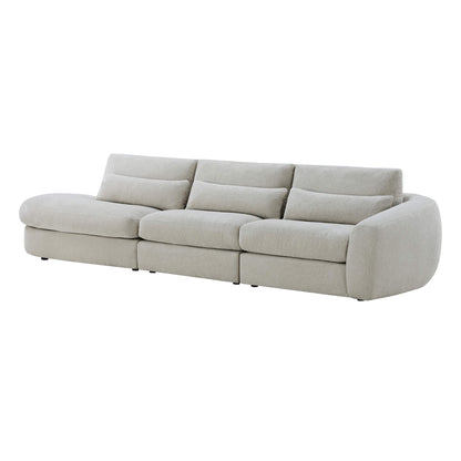 Joyce Curved Plush 3-Seater Extended Chaise Sectional Couch