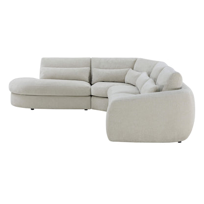 Joyce Curved Plush 4-Seater Extended Chaise Sectional Couch