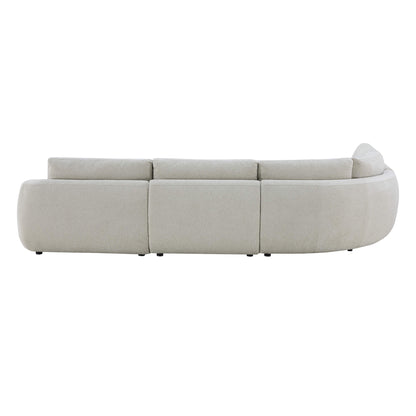 Joyce Curved Plush 4-Seater Extended Chaise Sectional Couch