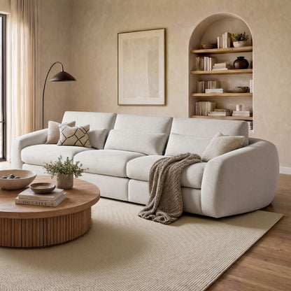 Joyce Modern Curved Plush 3-Seater Sofa