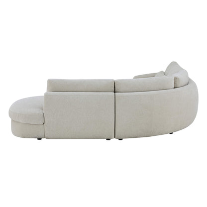 Joyce Curved Plush 4-Seater Extended Chaise Sectional Couch