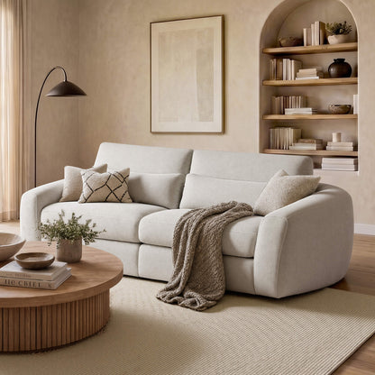 Joyce Modern Curved Plush 2-Seater Sofa