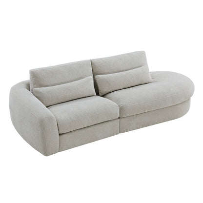 Joyce Curved Plush 2-Seater Extended Chaise Sectional Couch