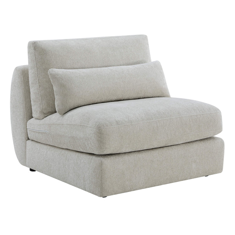 Joyce Modern Curved Plush Armless Chair