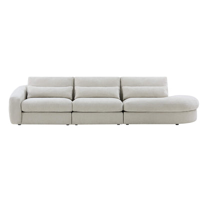 Joyce Curved Plush 3-Seater Extended Chaise Sectional Couch