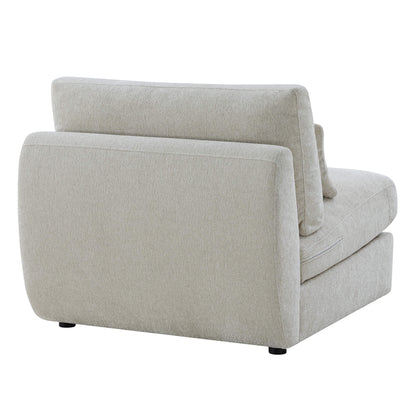 Joyce Modern Curved Plush Armless Chair