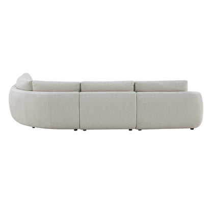 Joyce Curved Plush 4-Seater Extended Chaise Sectional Couch
