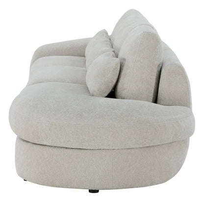 Joyce Curved Plush 3-Seater Extended Chaise Sectional Couch