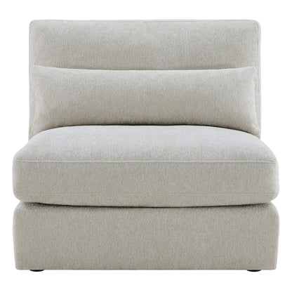 Joyce Modern Curved Plush Armless Chair