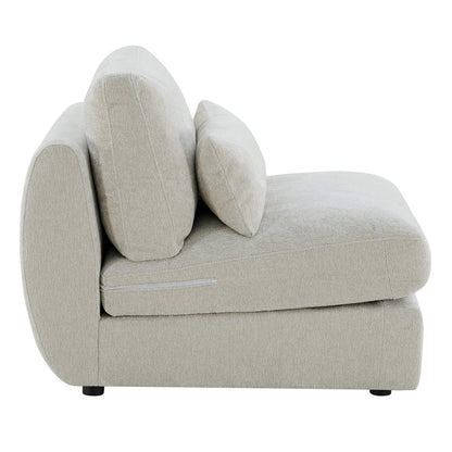 Joyce Modern Curved Plush Armless Chair
