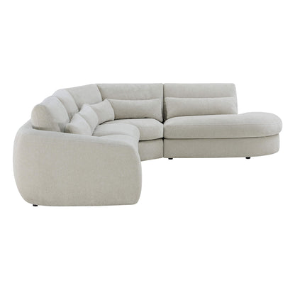 Joyce Curved Plush 4-Seater Extended Chaise Sectional Couch