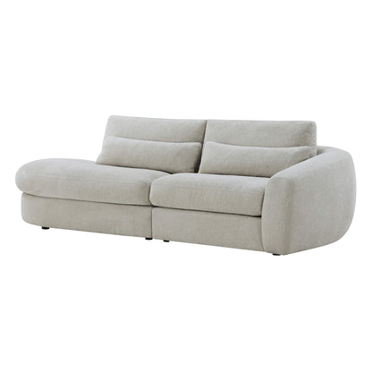 Joyce Curved Plush 2-Seater Extended Chaise Sectional Couch