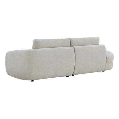 Joyce Curved Plush 2-Seater Extended Chaise Sectional Couch