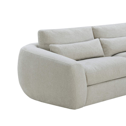 Joyce Curved Plush 4-Seater Extended Chaise Sectional Couch