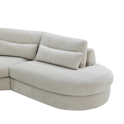 Joyce Curved Plush 4-Seater Extended Chaise Sectional Couch