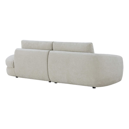 Joyce Curved Plush 2-Seater Extended Chaise Sectional Couch
