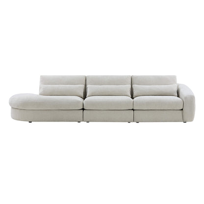 Joyce Curved Plush 3-Seater Extended Chaise Sectional Couch