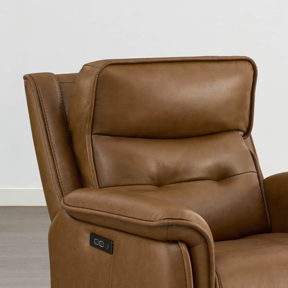 Katia Genuine Leather Zero Gravity Power Recliner with Power Headrest
