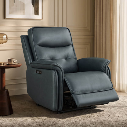 Katia Genuine Leather Zero Gravity Power Recliner with Power Headrest