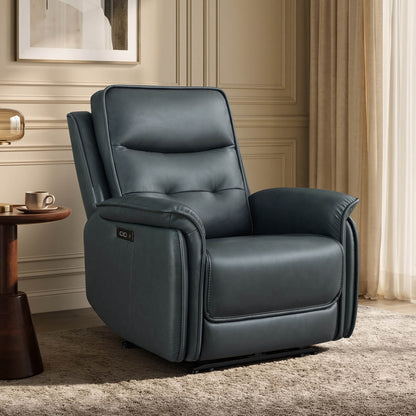 Katia Genuine Leather Zero Gravity Power Recliner with Power Headrest