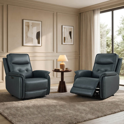 Katia Genuine Leather Zero Gravity Power Recliner with Power Headrest