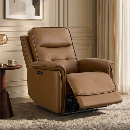 Katia Genuine Leather Zero Gravity Power Recliner with Power Headrest