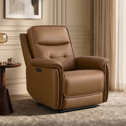 Katia Genuine Leather Zero Gravity Power Recliner with Power Headrest