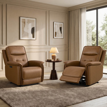 Katia Genuine Leather Zero Gravity Power Recliner with Power Headrest