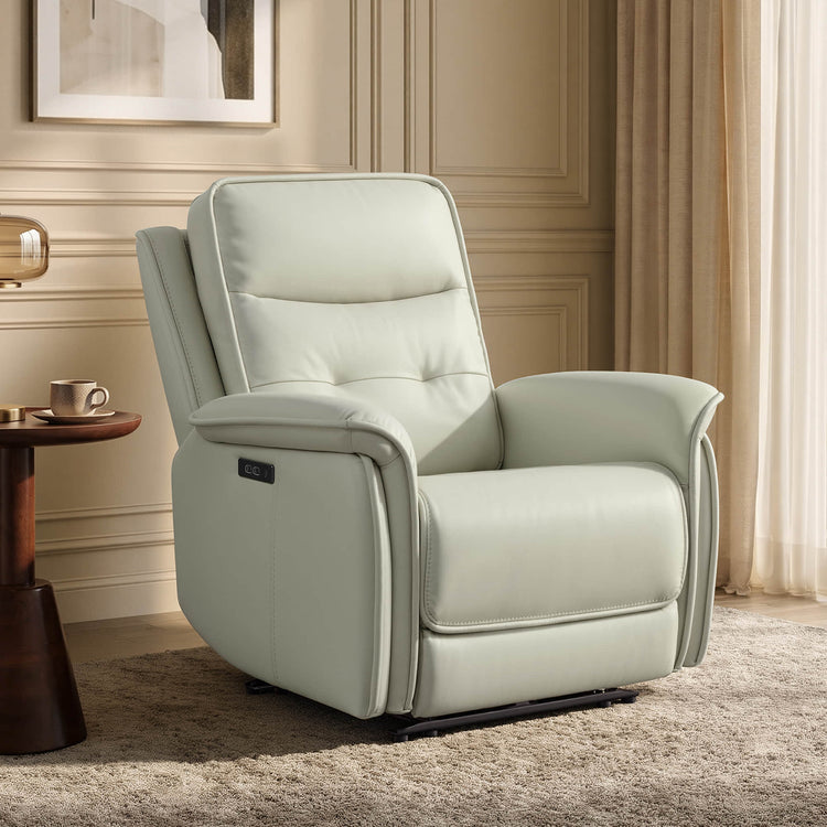Katia Genuine Leather Zero Gravity Power Recliner with Power Headrest
