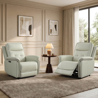 Katia Genuine Leather Zero Gravity Power Recliner with Power Headrest