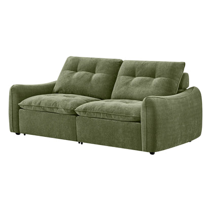 Lana Performance Fabric Deep Seat Tufted 2-Seater Reclining Sofa