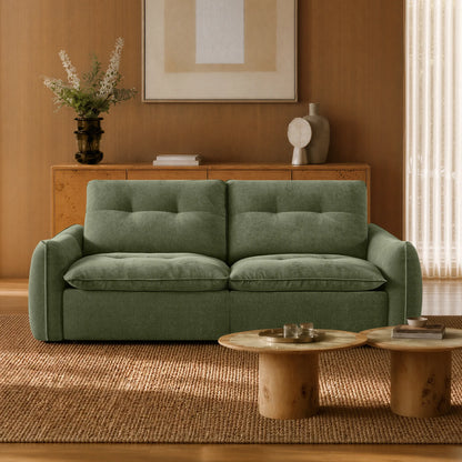 Lana Performance Fabric Deep Seat Tufted 2-Seater Reclining Sofa