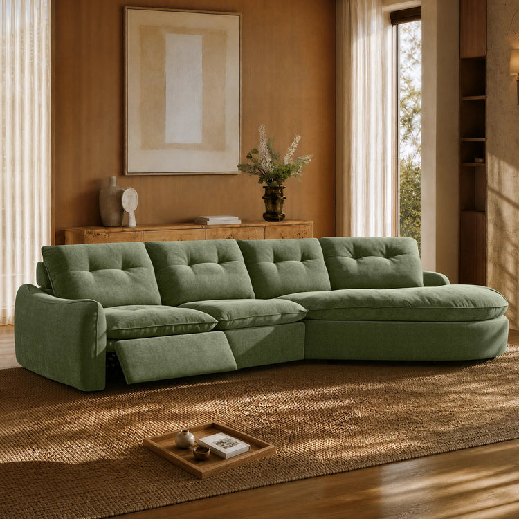 Lana Performance Fabric Deep Seat Tufted 3-Seater Extended Seat Sofa