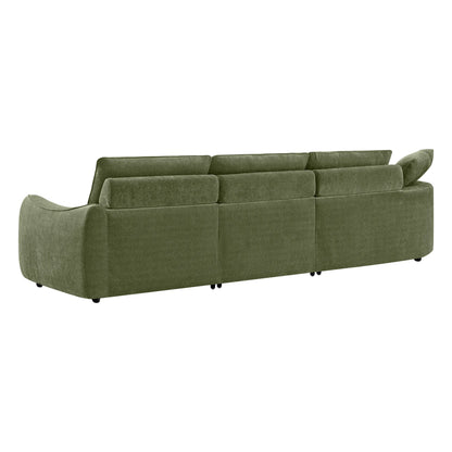Lana Performance Fabric Deep Seat Tufted 3-Seater Reclining Sofa