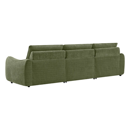 Lana Performance Fabric Deep Seat Tufted 3-Seater Reclining Sofa