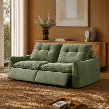 Lana Performance Fabric Deep Seat Tufted 2-Seater Reclining Sofa